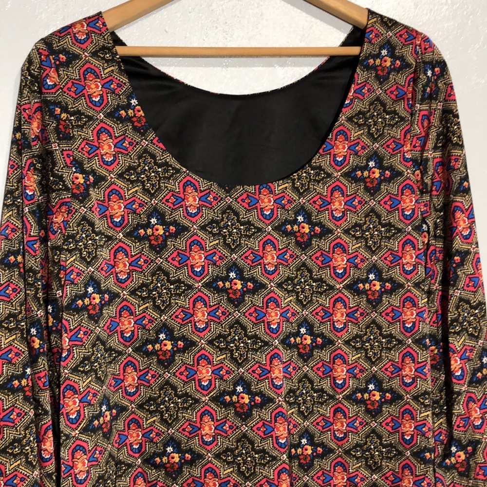 MODCLOTH | NEW Victorian Holiday Groove Geometric Print Shift Dress size Medium - Picture 11 of 13